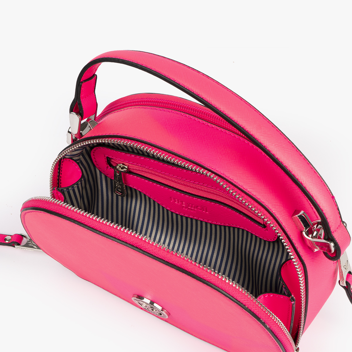 bolso de mano con tono fluorescente en color rosa 29118