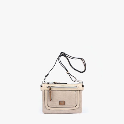 BOLSO BANDOLERA BEIGE 40130 frontal BOLSO BANDOLERA BEIGE 40130 frontal