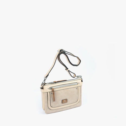 BOLSO BANDOLERA BEIGE 40130 perfil