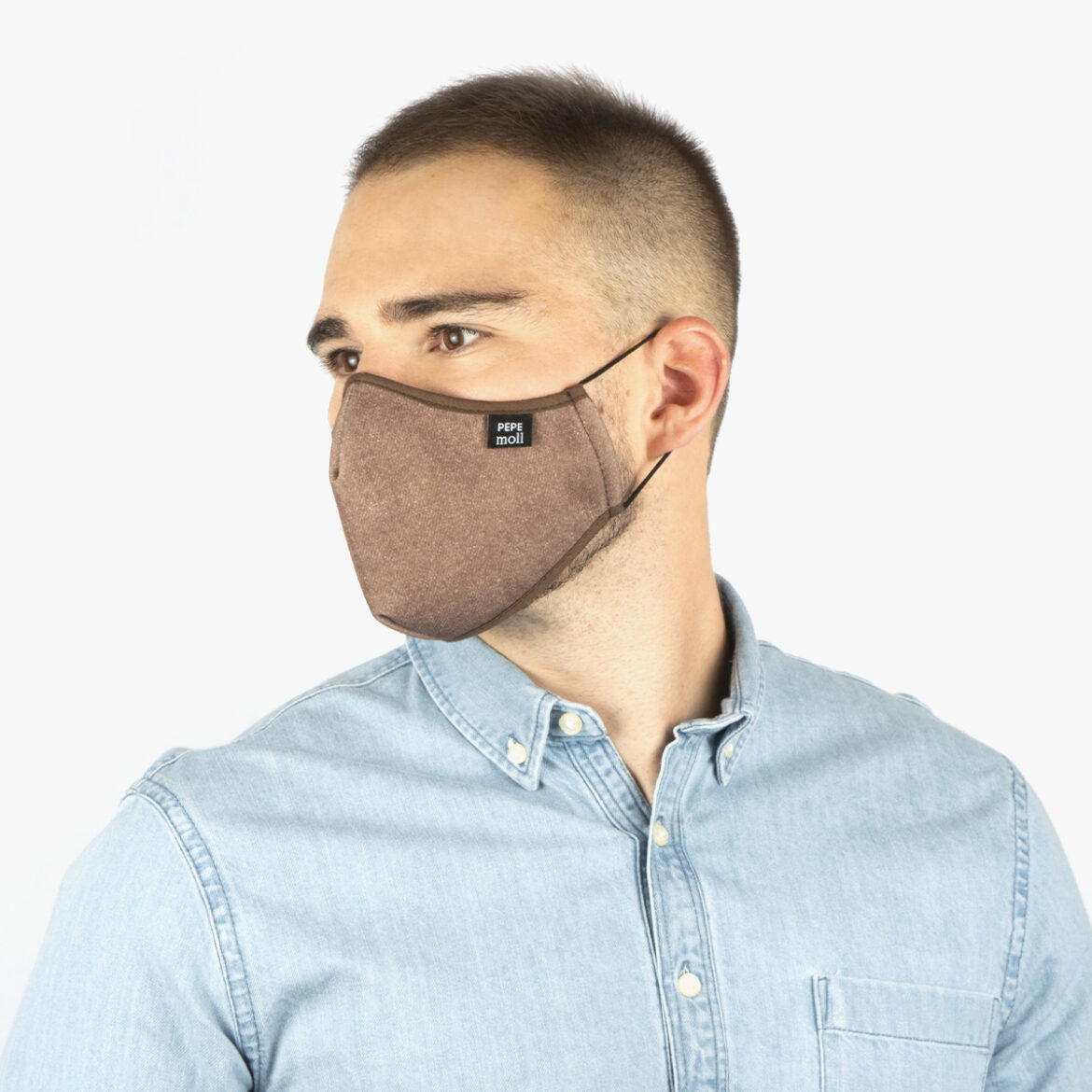 Mascarillas tejano marrón para adultos unisex