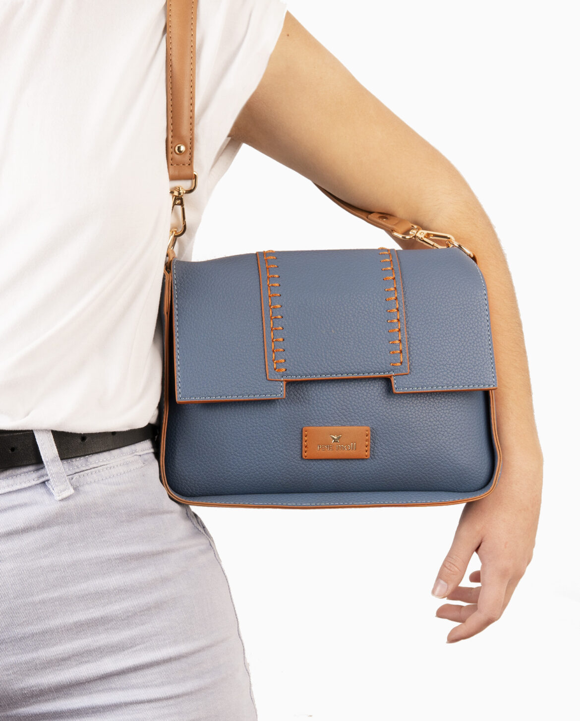 Bolso de hombro azul 231263