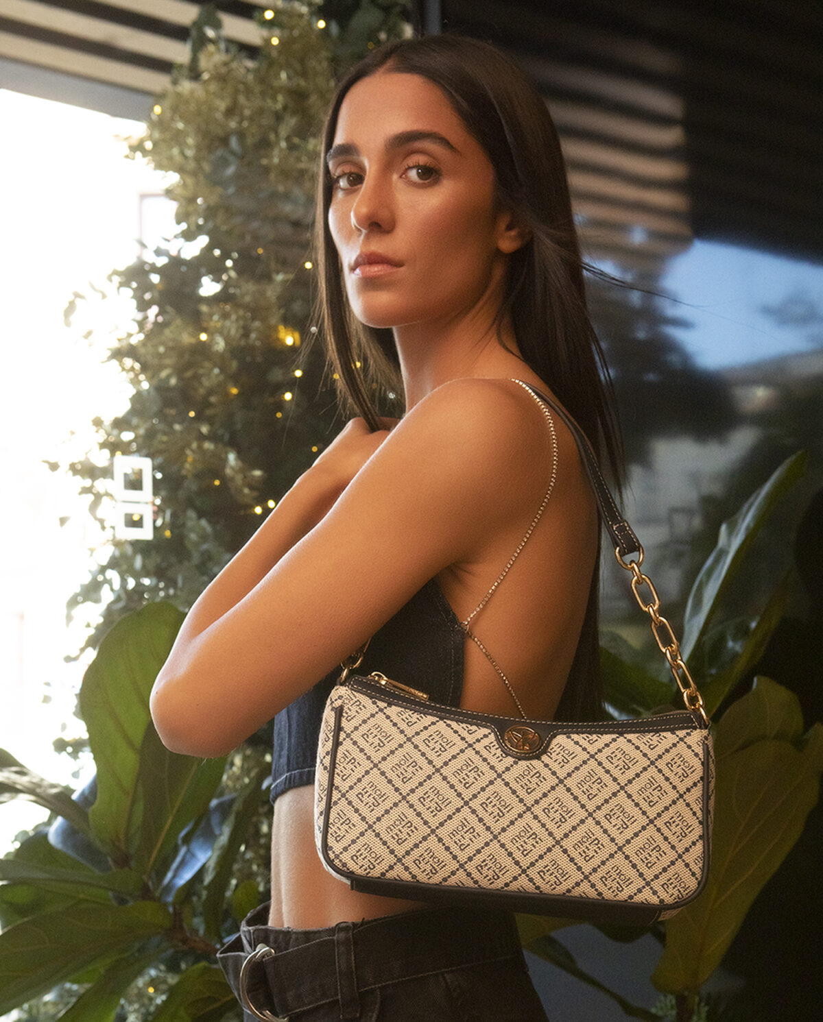 Bolso de hombro azul 231432