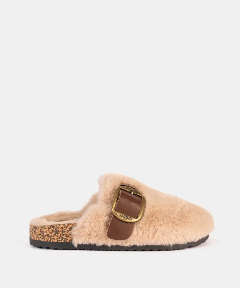 Zuecos de mujer beige 262690