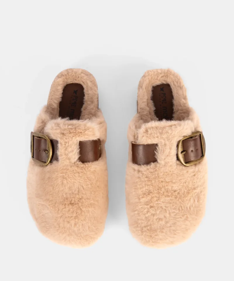 Zuecos de mujer beige 262690